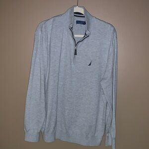Nautica Men's Light Gray Zip-Up Sweater